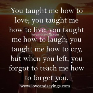 You Forget to teach me how to forget you