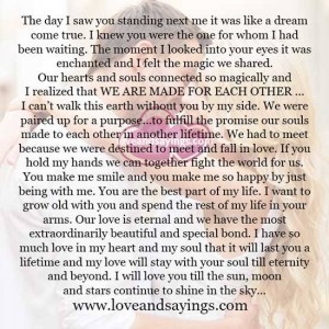 I will love you till the sun, moon and stars continue to shine in the sky